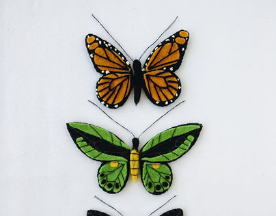 Handmade Felt Butterflies //