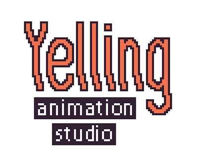 pixel-art: yelling animation studio's branding