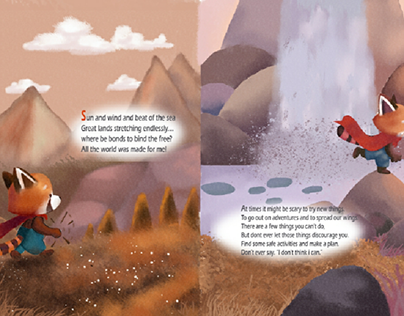 story book illustration "Red panda adventure"