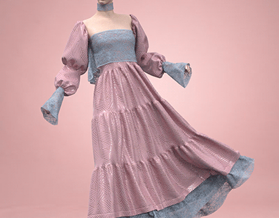 pinky dress - CLO 3D