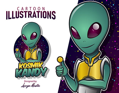 Cartoon Mascot Logo Design For KOSMIK KANDY