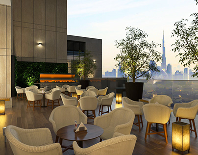 3d rendering - Terrace Restaurant