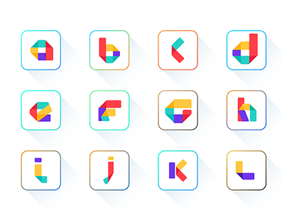 A to Z letter Mark, logos, colorful icon
