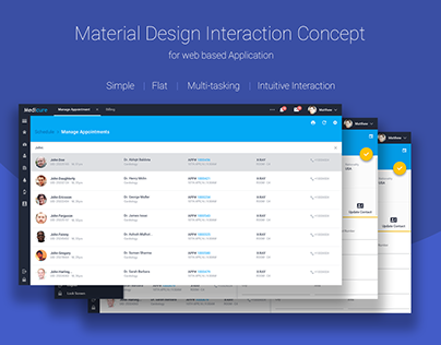Material Design with Multitasking Interaction