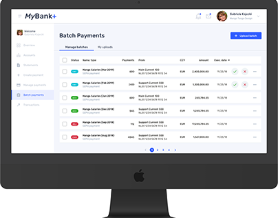 Banking portal - Batch payments - product design