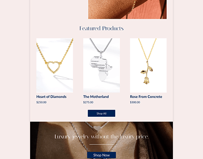 Blue Sunset Jewelry Website | E-Commerce Web Design