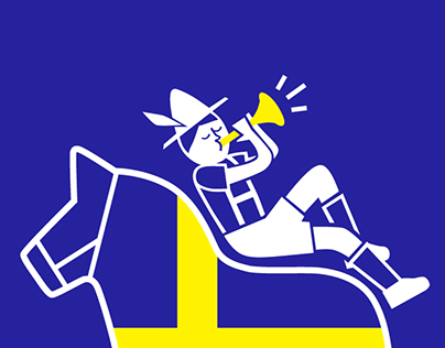 Dalarna Horse and Trumpet-player