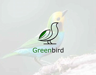 GreenBird logo design. Bird line art logo