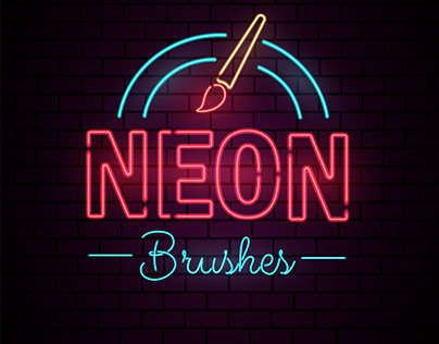 18 Neon brushes. 100% vector
