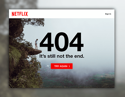 Page not found: Error 404. Netflix.
