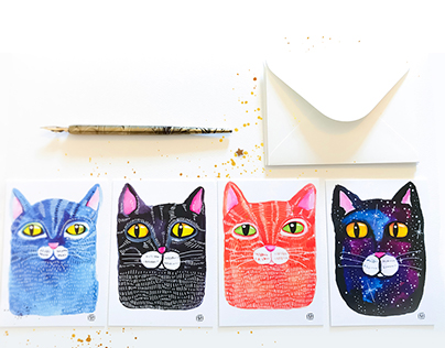 We Love Cats - ArtPostcards