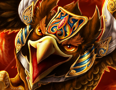 Digital Painting - The Fire Eagle Warrior Illustration