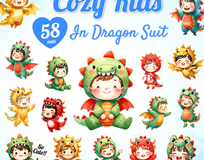 58 Cozy Kids in Dragon Suit