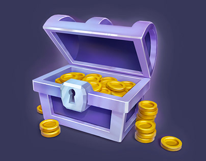 chest with coins