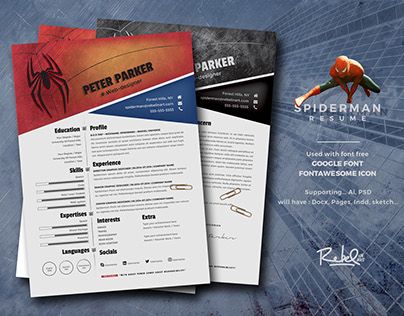 Spiderman Resume | Cv - in Heroes serial - Rebelinart