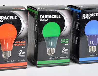 Duracell Ultra A19 colored light bulbs