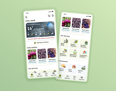'Farmers' App Home Screen Design