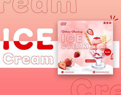 Delicious Strawberry Ice Cream