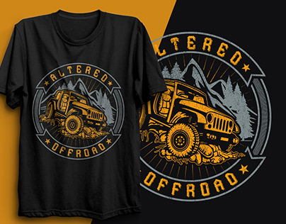 Offroad jeep t-shirt, Jeep advertising clothing design.