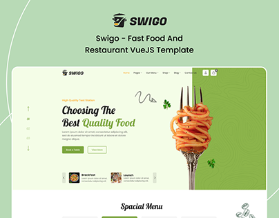 Swigo - Fast Food And Restaurant VueJS Template