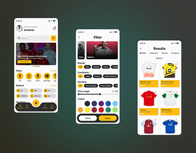 Project thumbnail - Football jersey store app