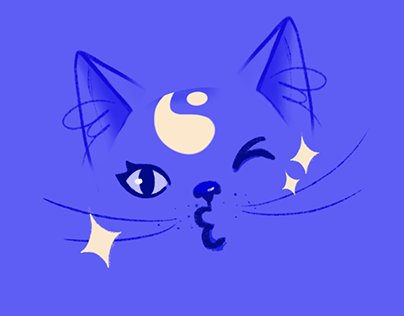 Mascot for website with yoga workouts. Yin yang cat