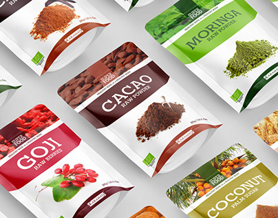 superfood pouches 200gr packaging design