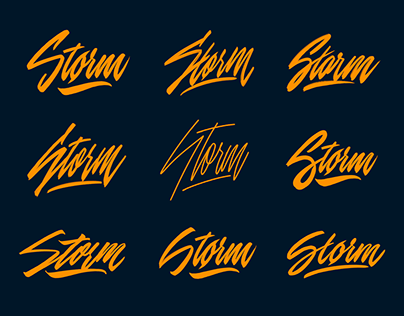 Storm - Lettering Logo Sketches for Porsche-tuning