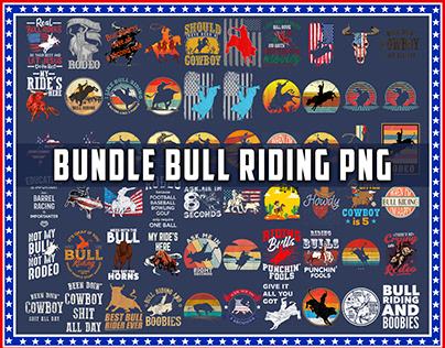 Bull Riding T-Shirt Design Graphic