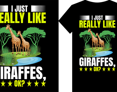 giraffes tshirt design
