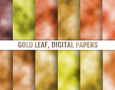 Gold leaf, digital papers.