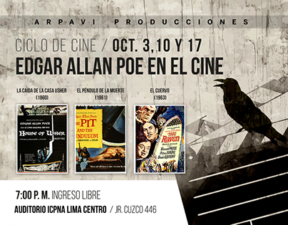 Cinema cycle ICPNA / Edgar Allan Poe
