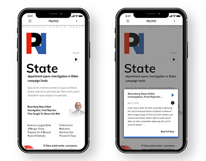 NPR News App Redesign Concept