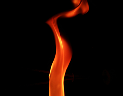 Studio shots of fire flame isolated on black background