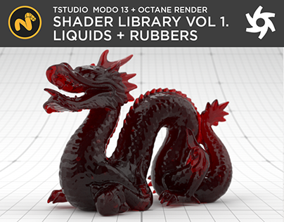 MODO + OCTANE shader library vol .1 Liquids + rubbers