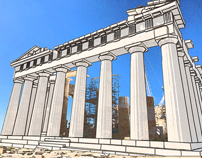 Athens Acropolis - Illustrator Edit