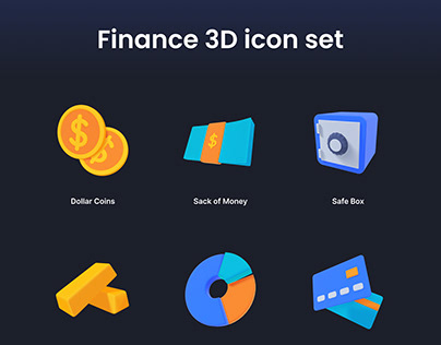 Finance 3D icon set