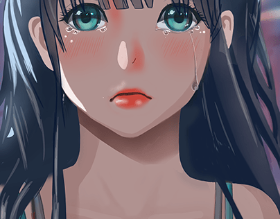 crying girl anime