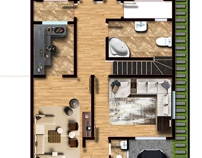 Floor Plan Rendering by Photoshop Software