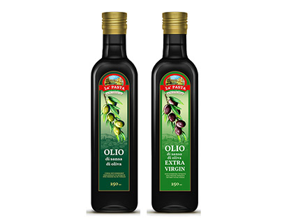 Label design for olive oil and olives TM "La Pasta"