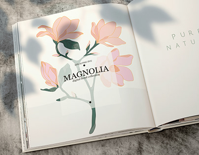 Magnolia flowers Clipart.