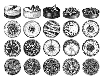 Vector cakes and pies collection