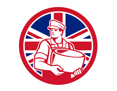 British Artisan Cheese Maker Union Jack Flag Icon