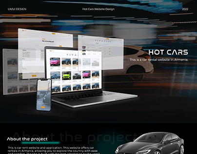 HOT CARS car renting website and app design