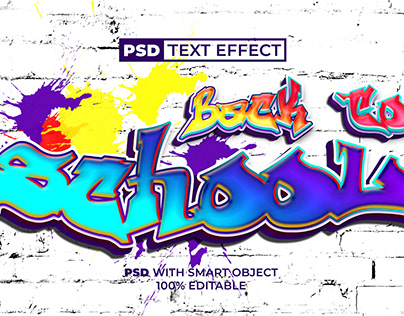 Colorful graffiti text effect back to school style