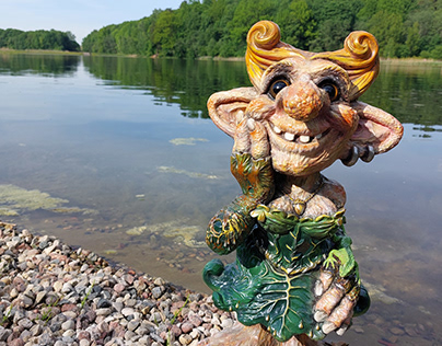 Original handmade troll figure sculpture trolls norway