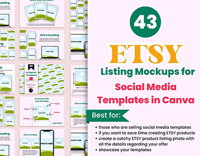 ETSY Listing MockUps for Social Media Templates