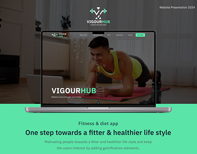 Fitness & Diet App Website Landing Page - VigourHub