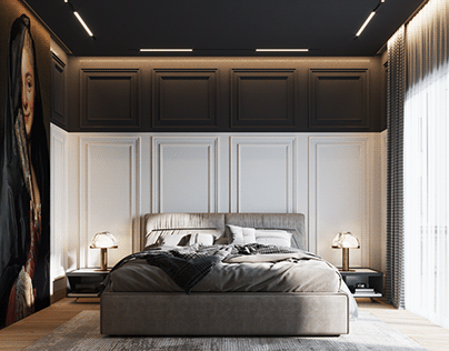 luxury dark master bedroom