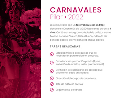 Project Manager Carnavales Pilar 2022